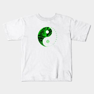 RAANUI - Yin Yang  (green) Kids T-Shirt